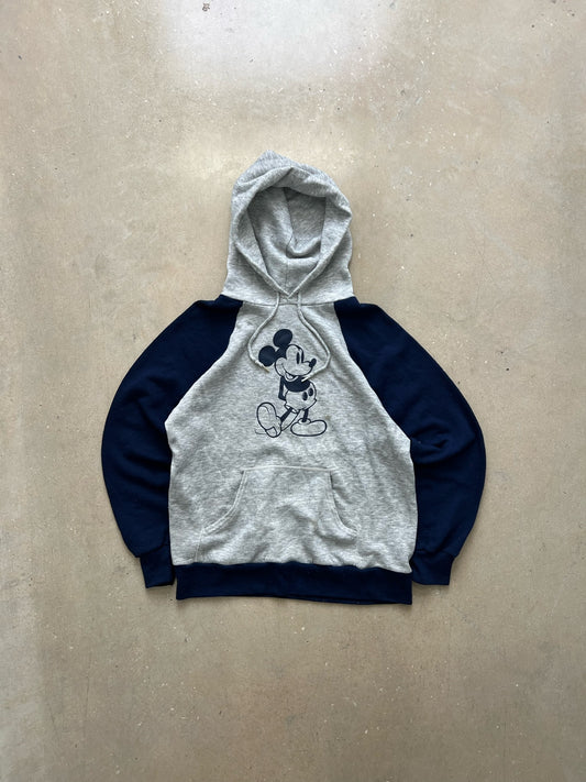 80's Mickey Mouse Two Tone Hoodie L
